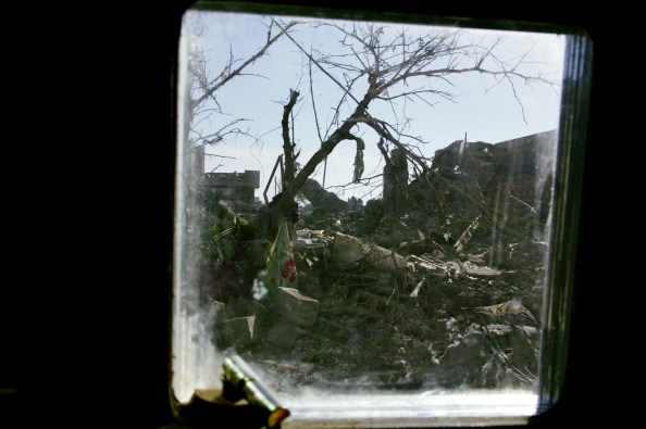 11/30/2004. Fallujah, Iraq, The center of the town. Views from the window of a Marines