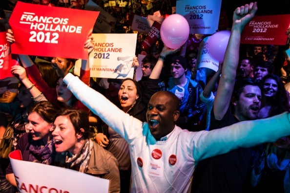 Soirée présidentielle à Lyon, 6 mai 2012.