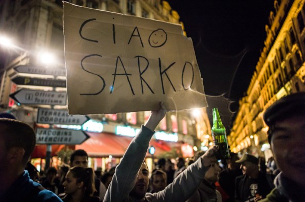 Soirée présidentielle à Lyon, 6 mai 2012.