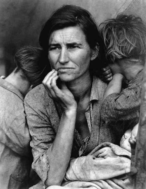 1936, au camp de Nipomo, en Californie. Photo Dorothea Lange / Library of Congress.