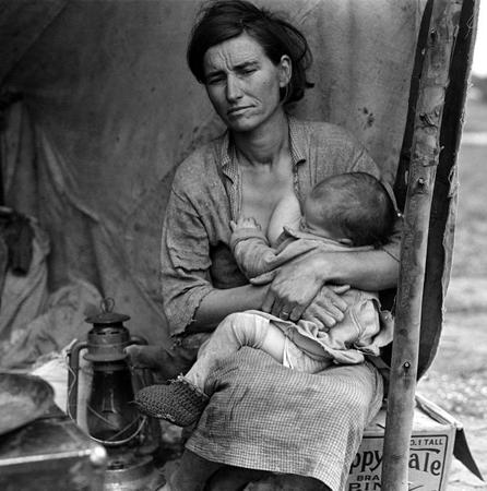 1936, au camp de Nipomo, en Californie. Photo Dorothea Lange / Library of Congress.
